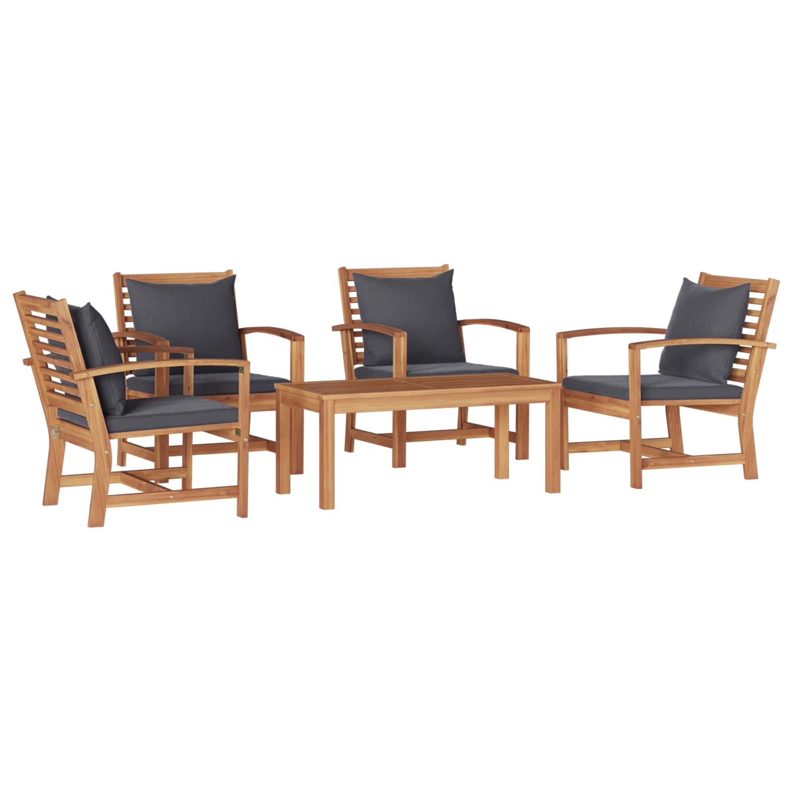 Garden Sofa Set 5 pcs Natural Solid Teak Wood