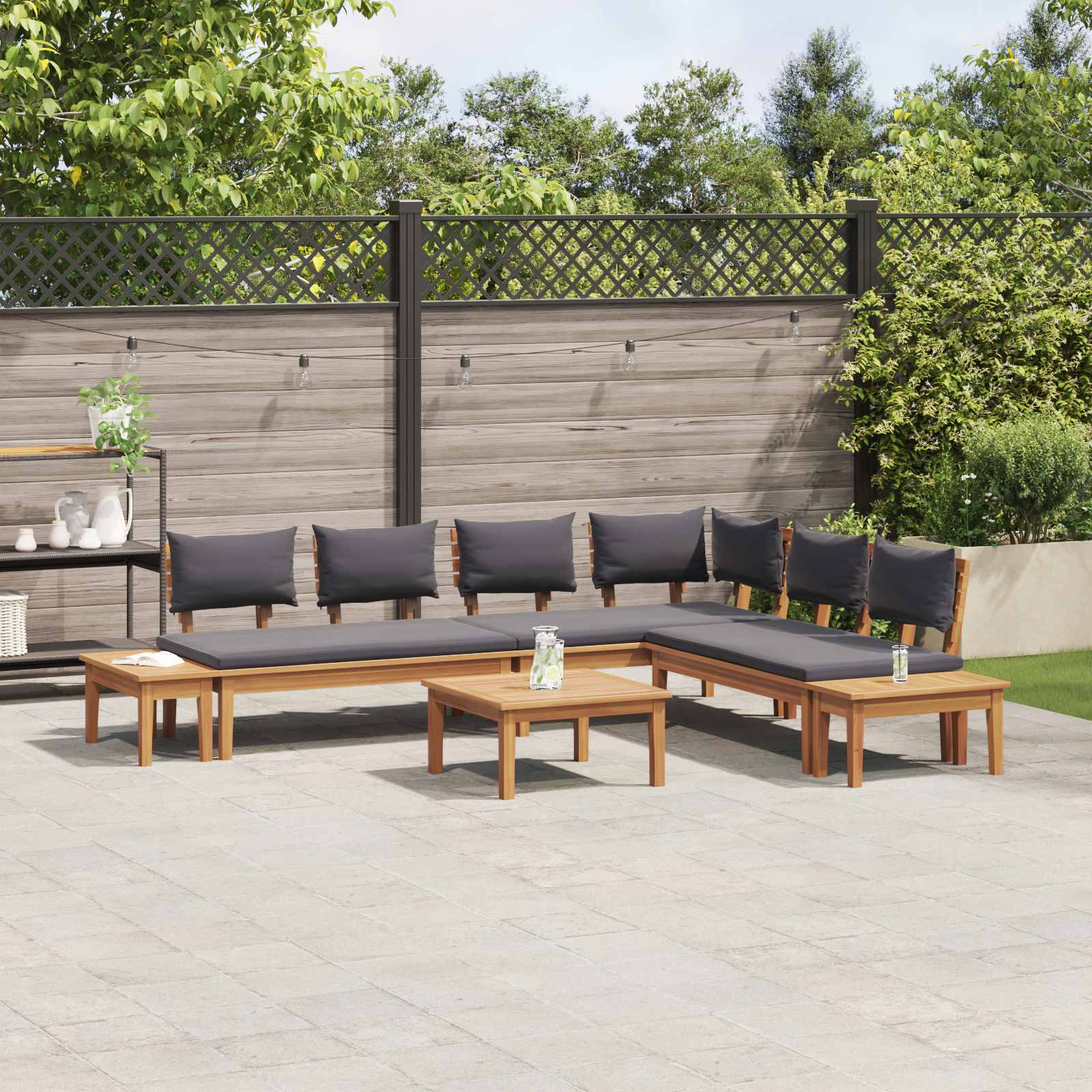 Garden Sofa Set 3 pcs Brown and Grey