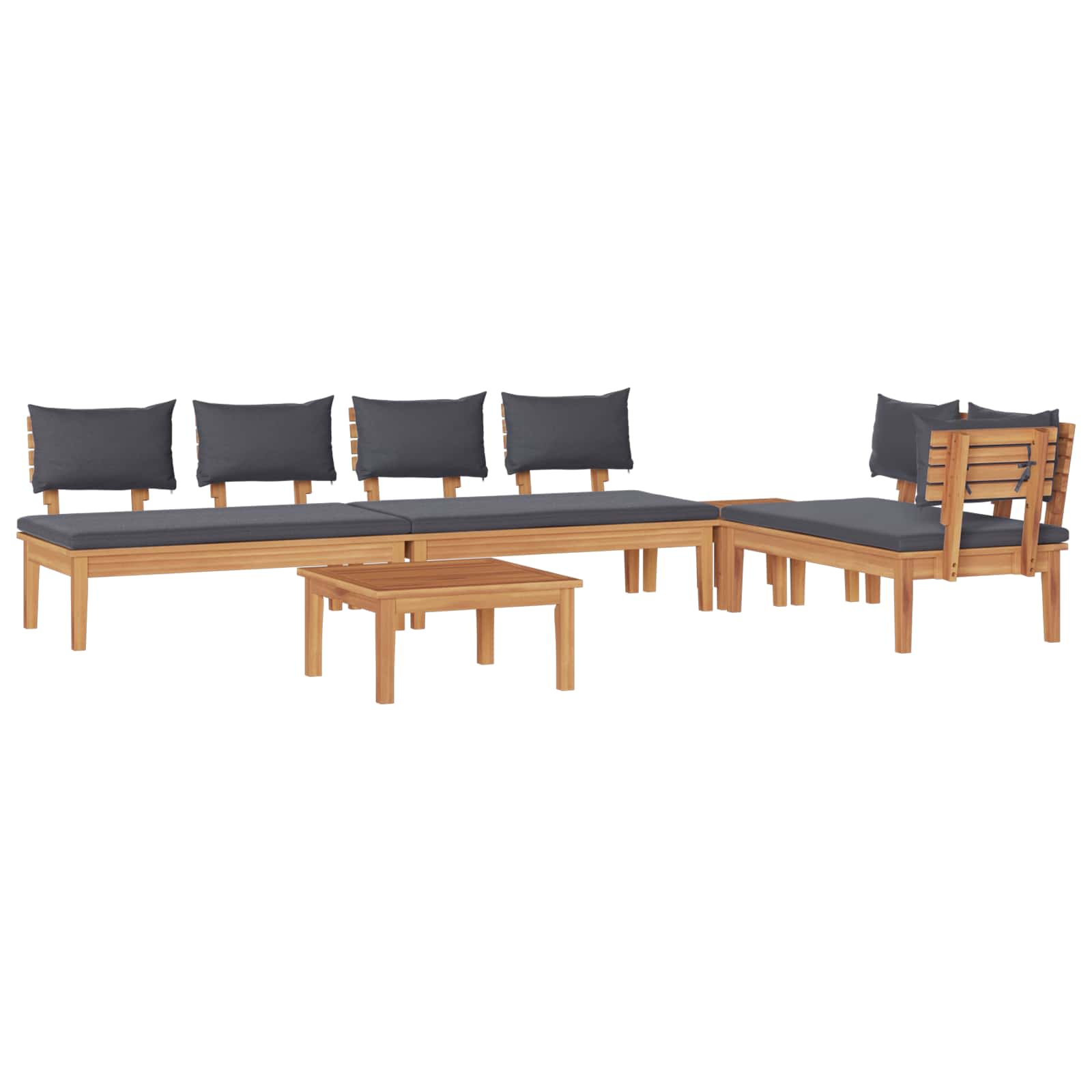 Garden Sofa Set 5 pcs Brown and Grey