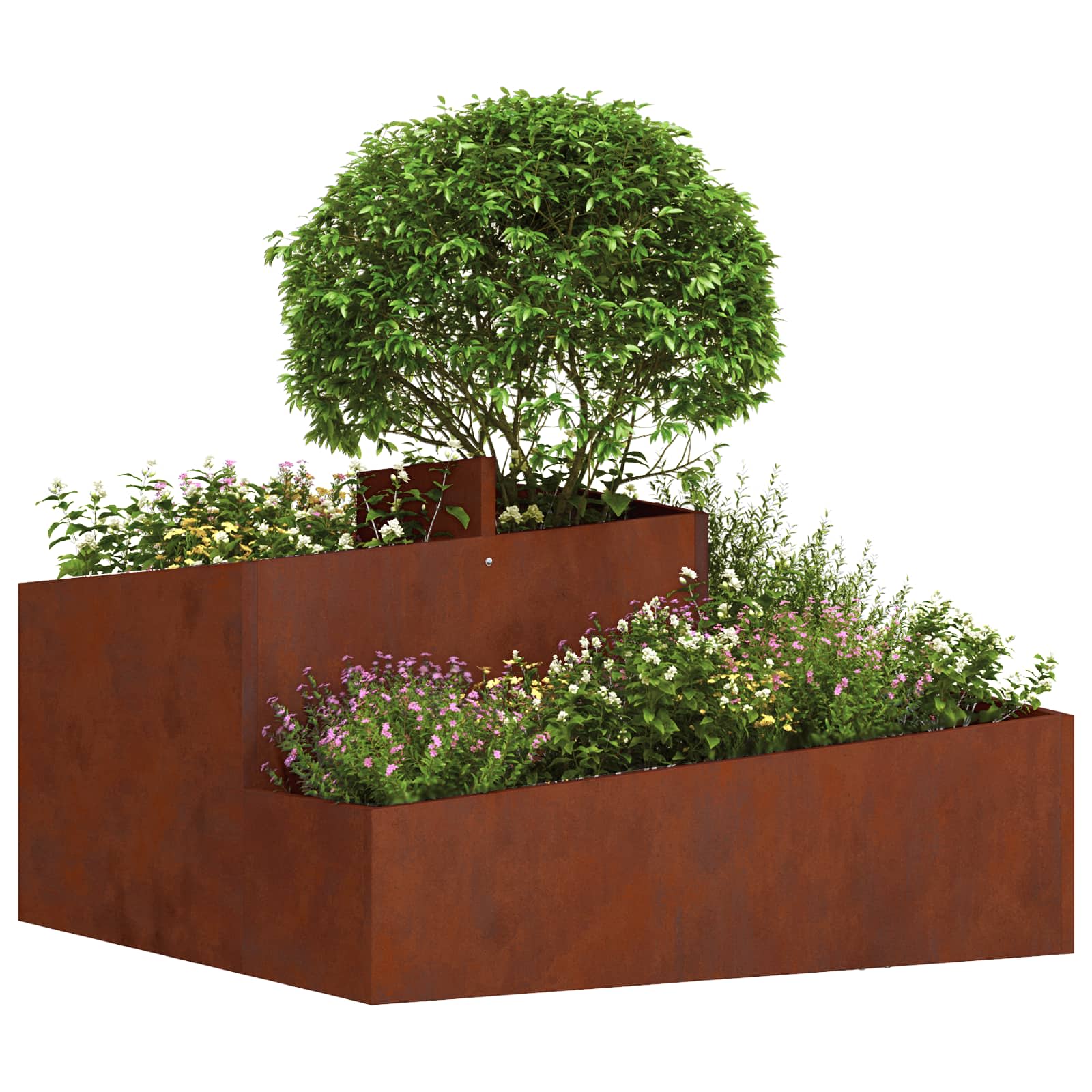 Garden Planter Brown 80 x 80 x 50 cm Weathering Steel