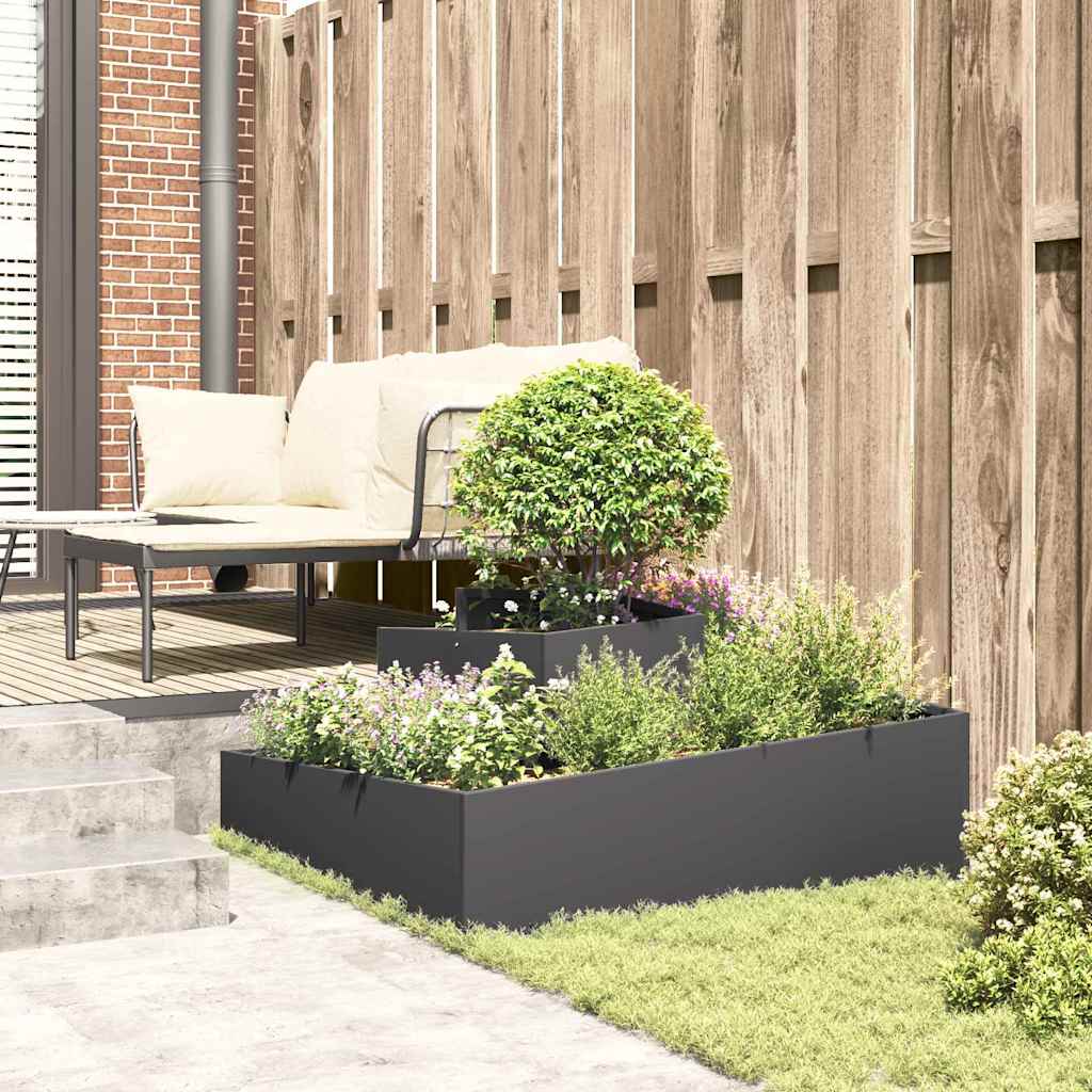 Garden Planter Black 100 x 100 x 50 cm Cold-rolled Steel