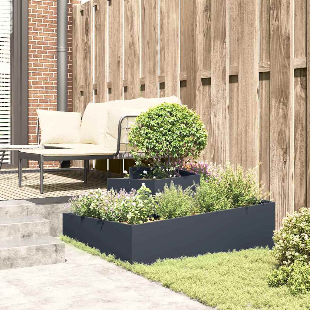 Garden Planter Anthracite 100 x 100 x 50 cm Cold-rolled Steel