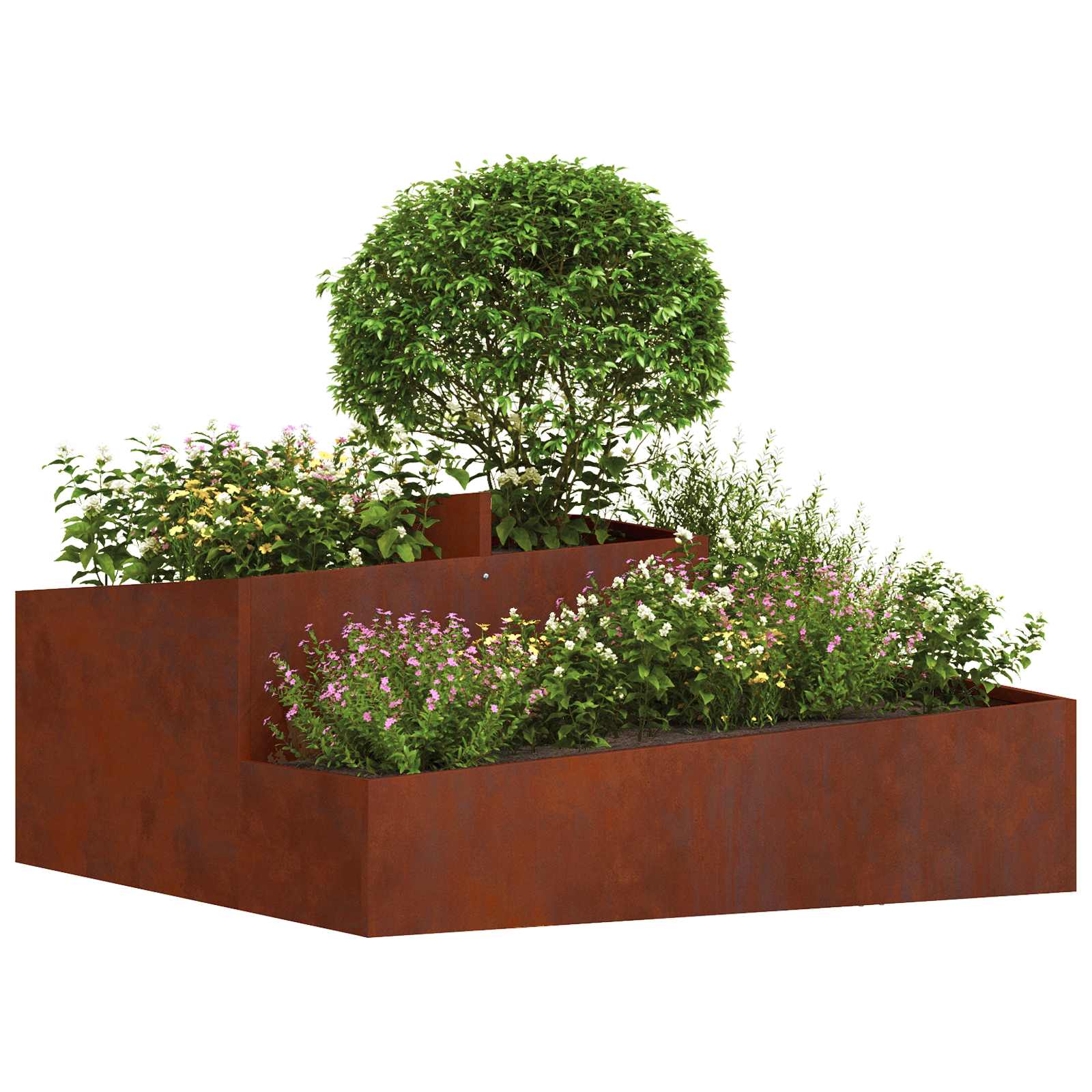Garden Planter Brown 100 x 100 x 50 cm Weathering Steel