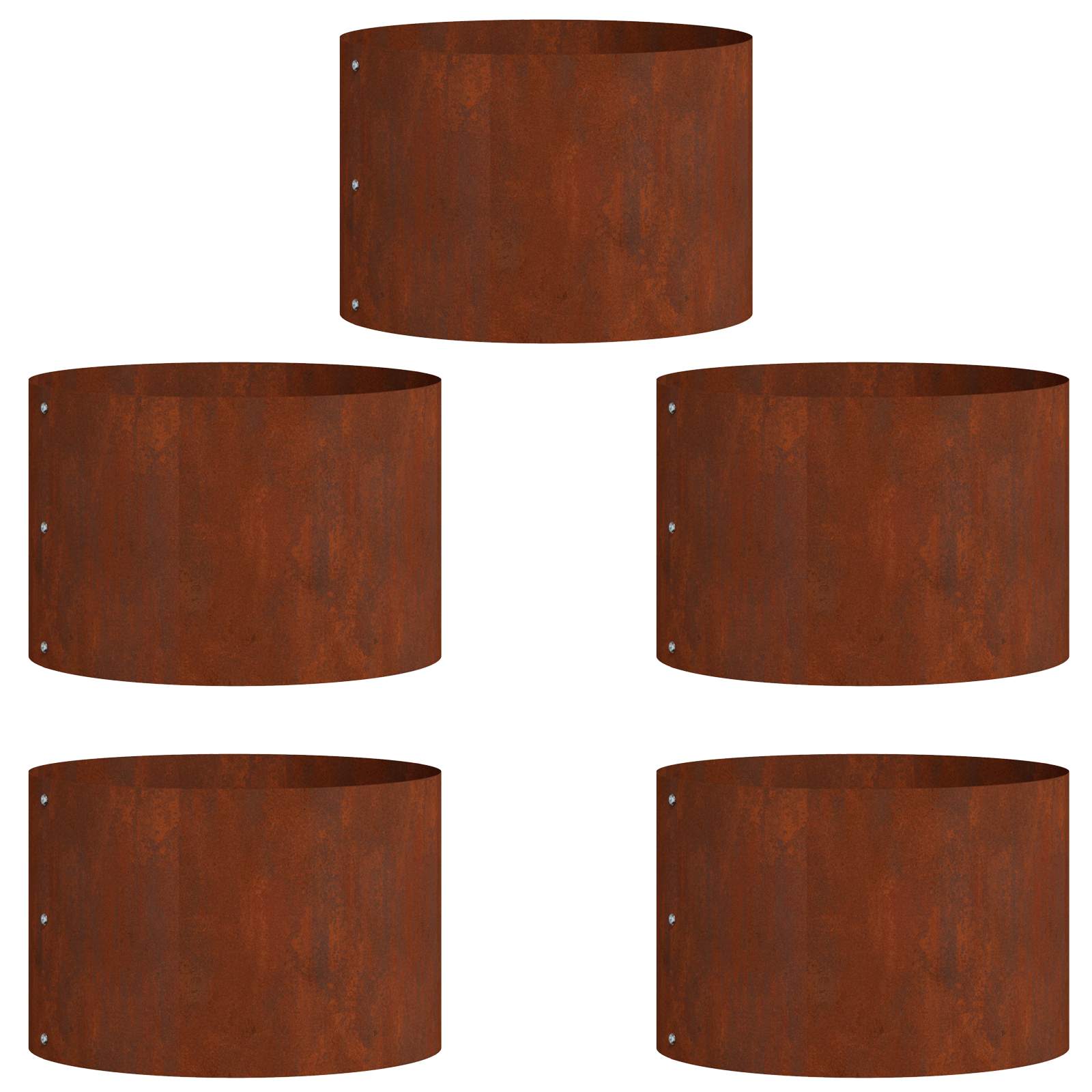 Planter Ring 5 pcs Rusty 30 x 30 x 20 cm Weathering Steel