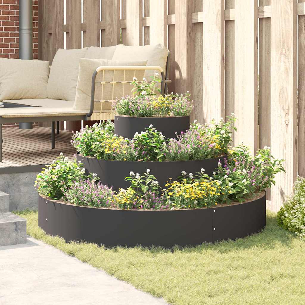 Garden Planter Black 120 x 120 x 20 cm Cold-rolled Steel