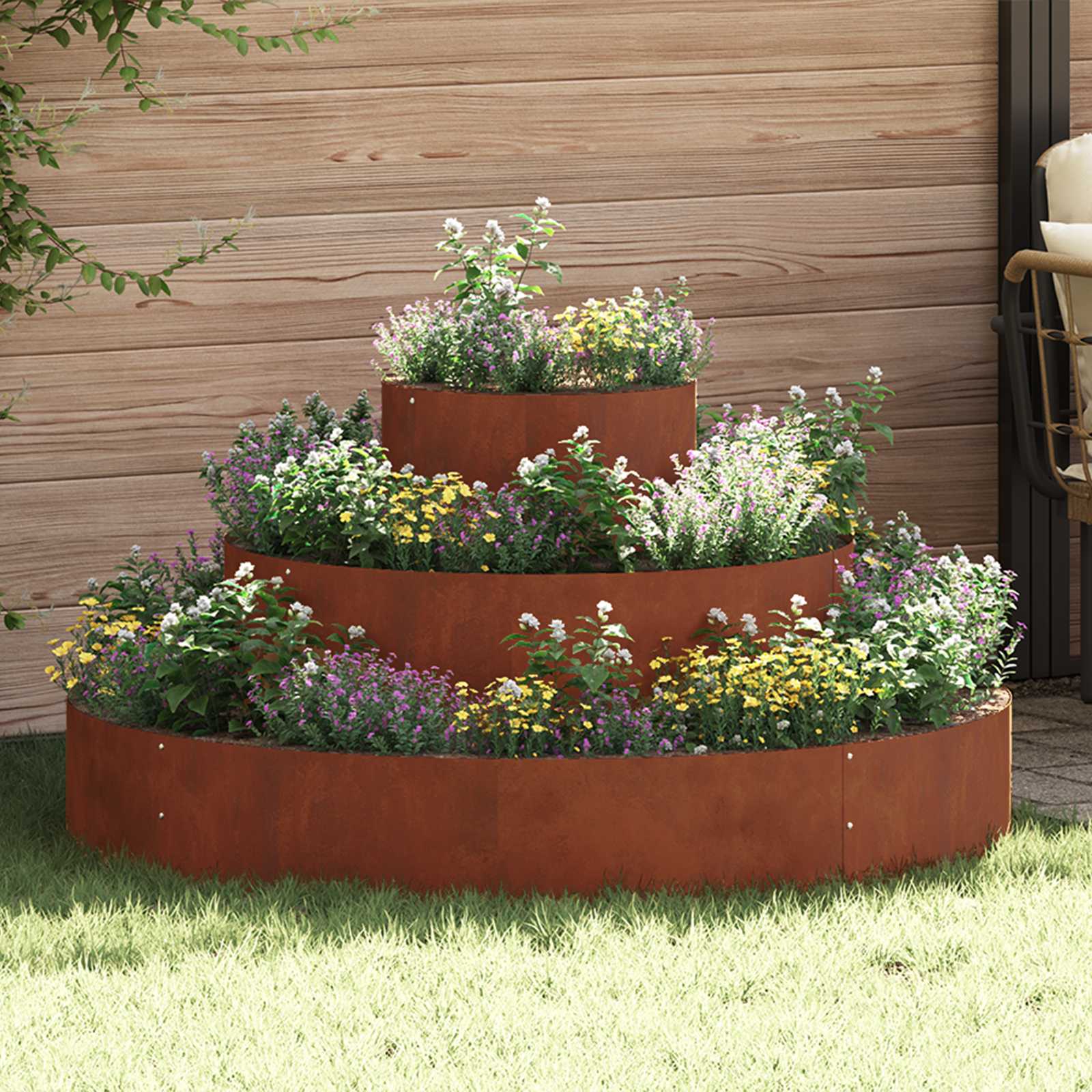 Garden Planter Rusty 120 x 120 x 20 cm Weathering Steel