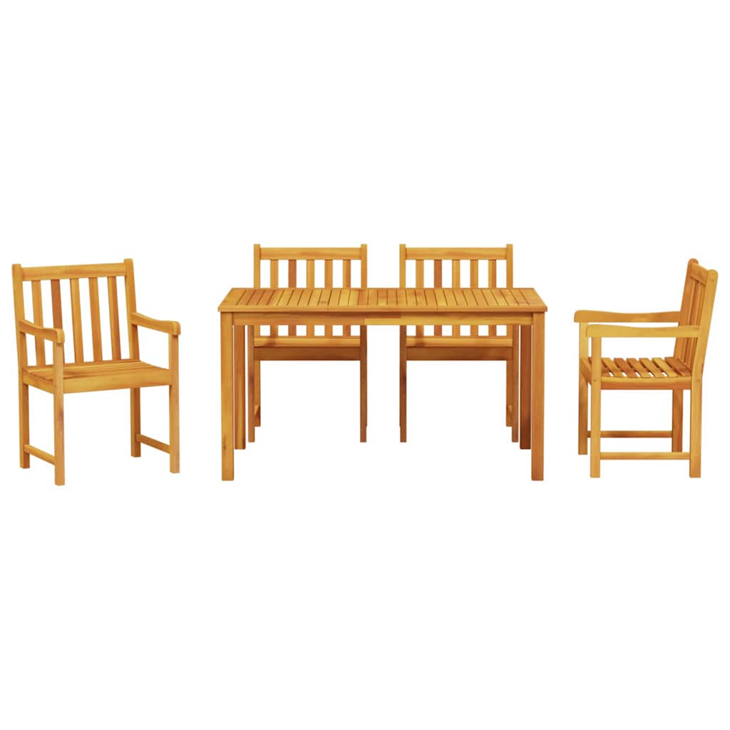 Garden Dining Set 5 pcs Brown Solid Acacia Wood