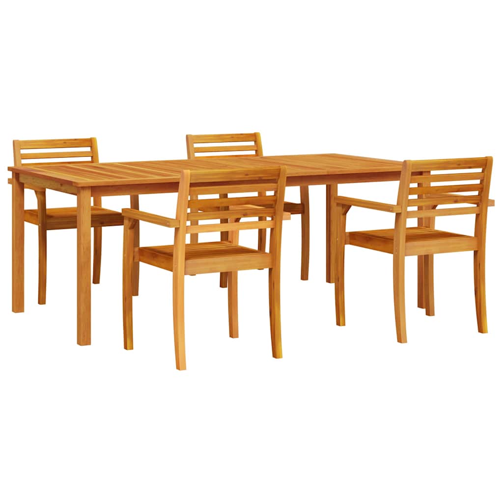 Garden Dining Set 7 pcs Brown Solid Acacia Wood