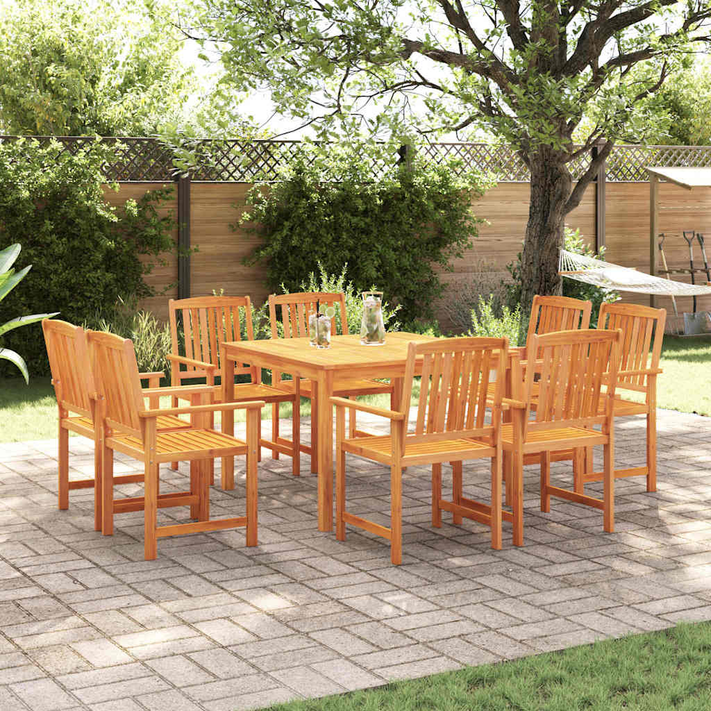 Garden Dining Set 9 pcs Brown Solid Acacia Wood