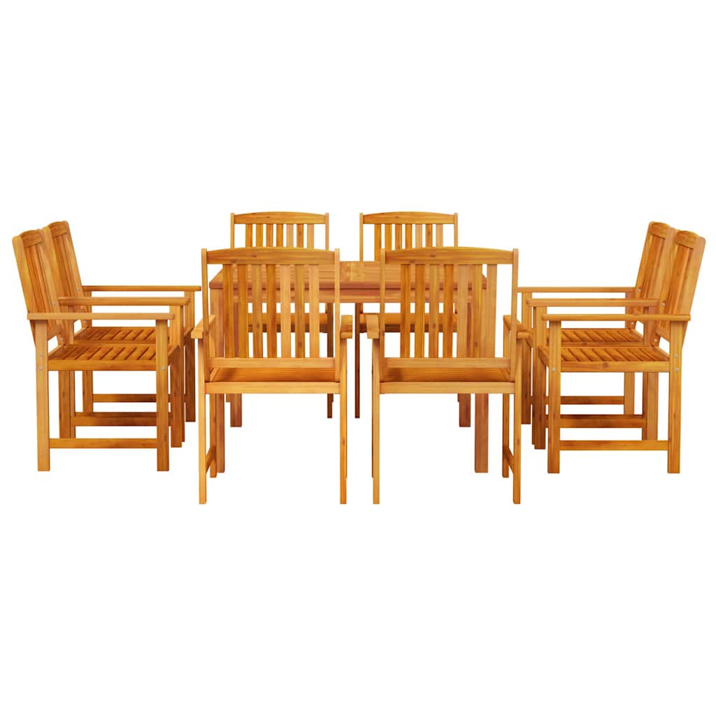 Garden Dining Set 9 pcs Brown Solid Acacia Wood
