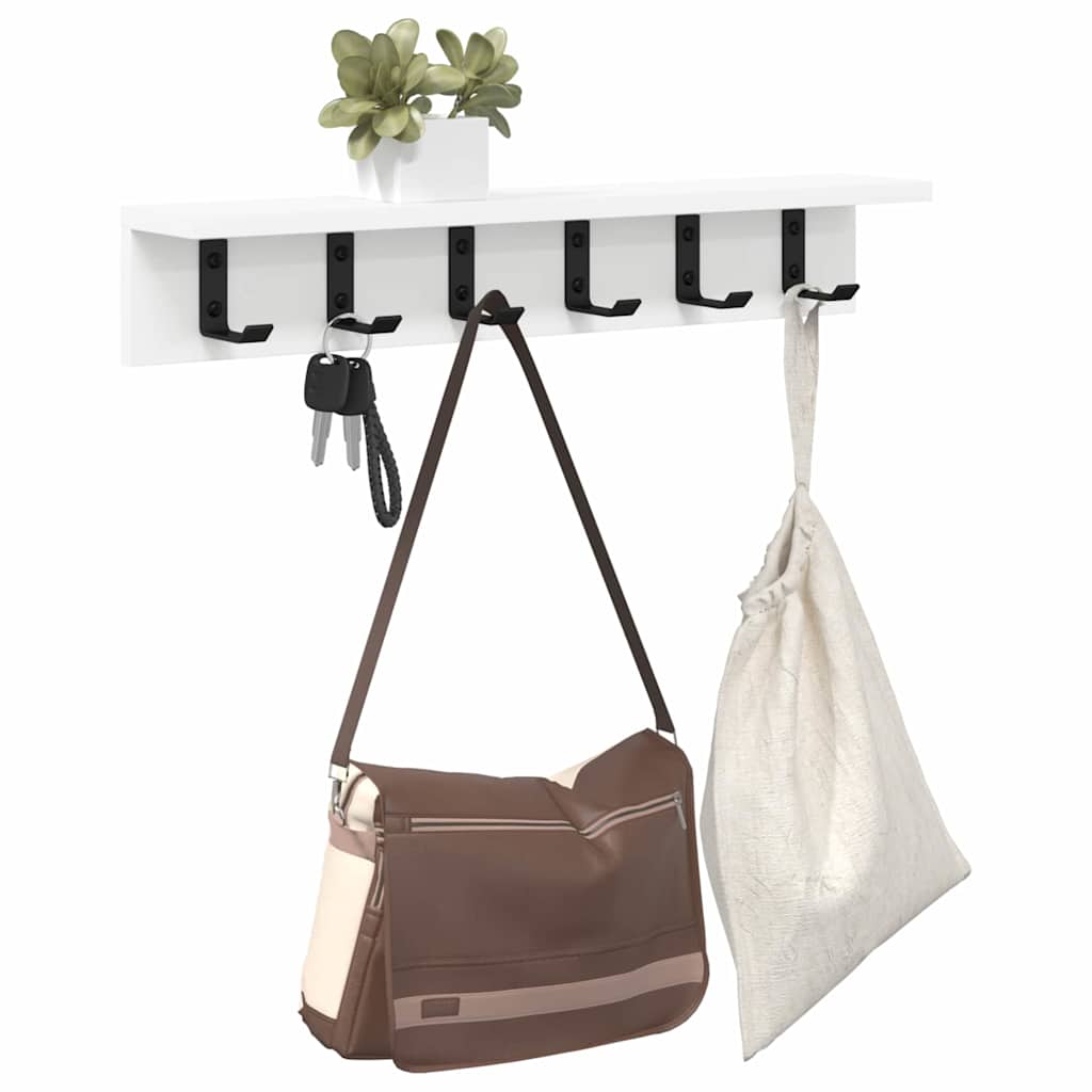 Wall-Mounted Coat Rack Wall-mounted White 60 x 10,5 x 10,5 cm