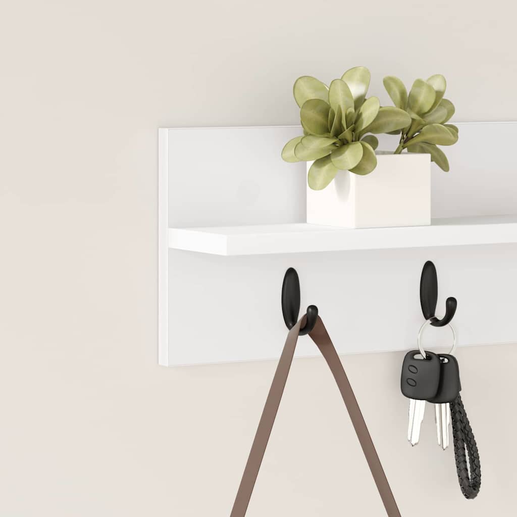 Wall-Mounted Coat Rack Wall-Mounted White 60 x 10,5 x 18 cm