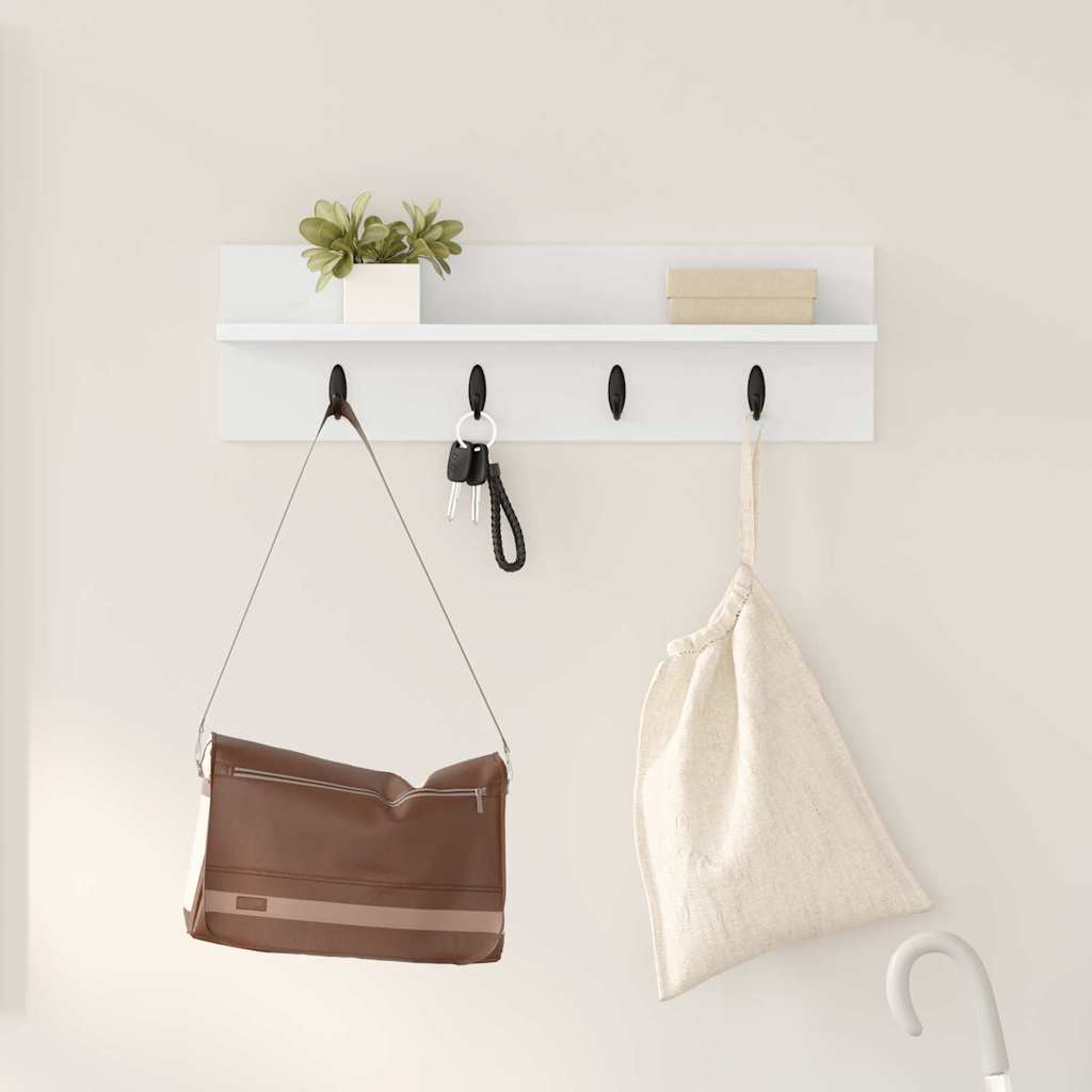 Wall-Mounted Coat Rack Wall-Mounted White 60 x 10,5 x 18 cm