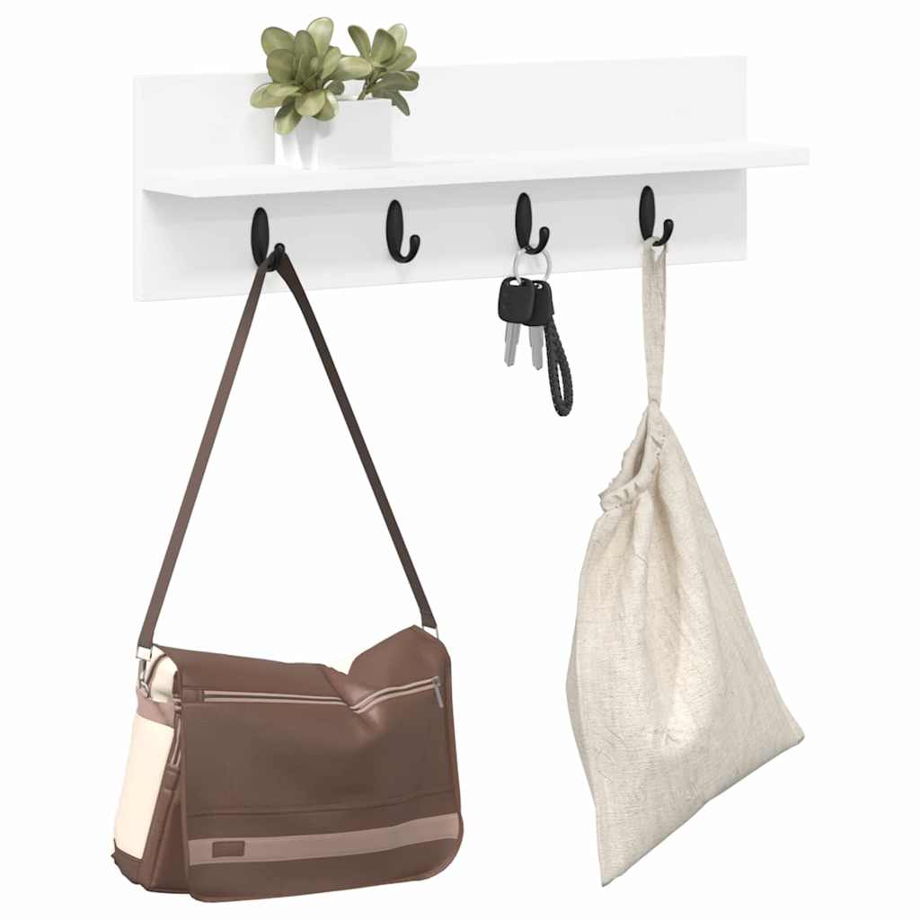 Wall-Mounted Coat Rack Wall-Mounted White 60 x 10,5 x 18 cm