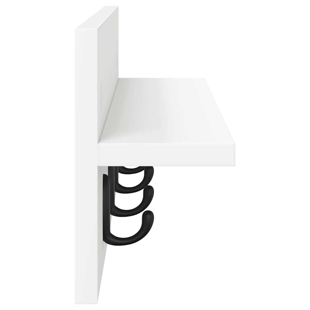Wall-Mounted Coat Rack Wall-Mounted White 60 x 10,5 x 18 cm