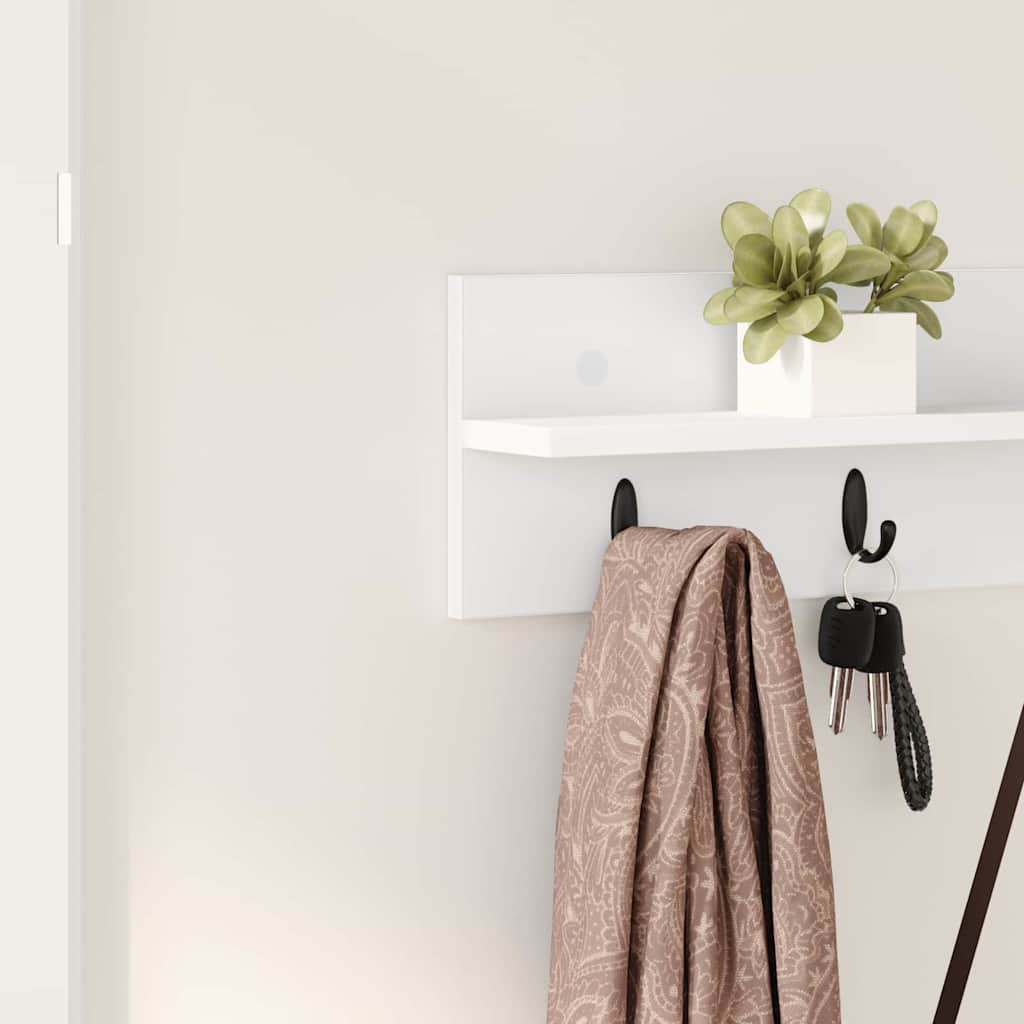 Wall-Mounted Coat Rack Wall-Mounted White 80 x 10,5 x 18 cm