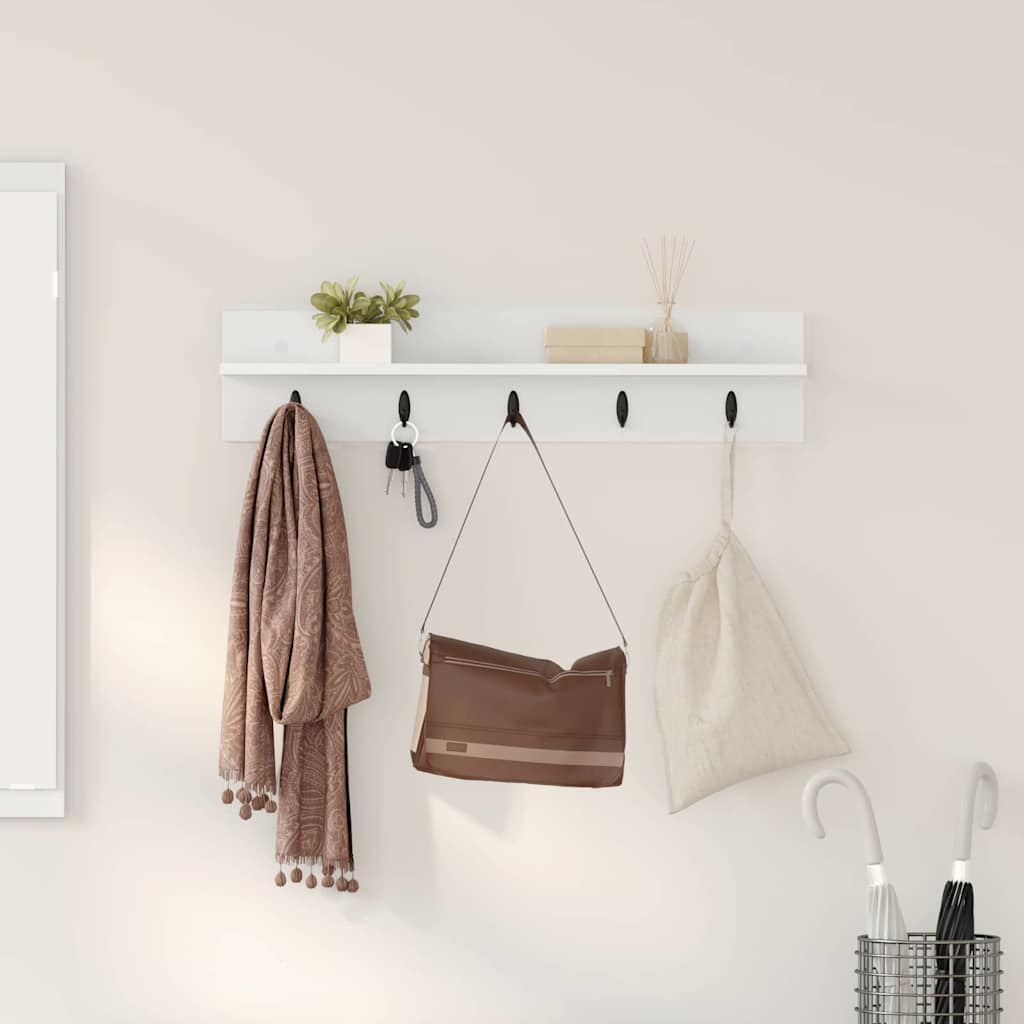 Wall-Mounted Coat Rack Wall-Mounted White 80 x 10,5 x 18 cm