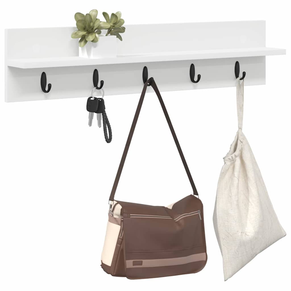 Wall-Mounted Coat Rack Wall-Mounted White 80 x 10,5 x 18 cm