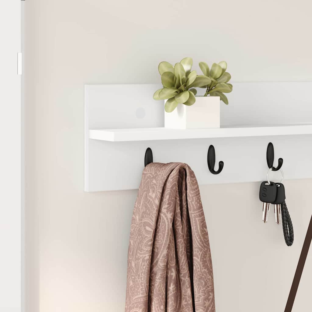 Wall-Mounted Coat Rack White 100 x 10,5 x 18 cm Engineered wood
