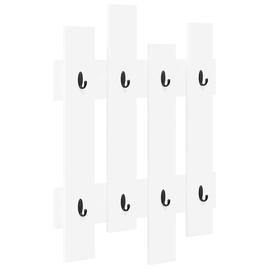 Wall-Mounted Coat Rack White 60 x 3 x 82 cm Engineered wood