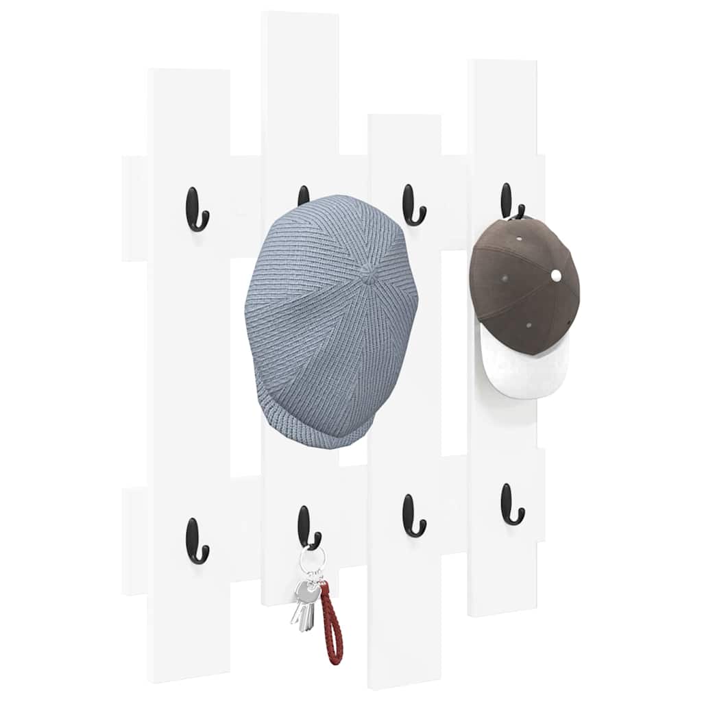 Wall-Mounted Coat Rack White 60 x 3 x 82 cm Engineered wood