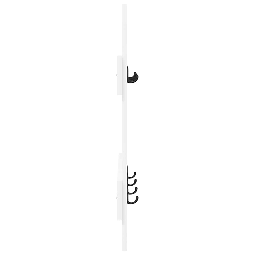 Wall-Mounted Coat Rack White 60 x 3 x 82 cm Engineered wood