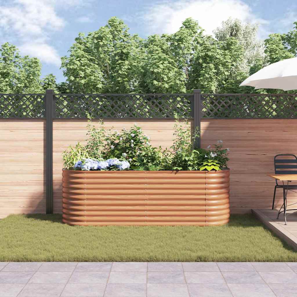 Raised Bed Brown 240 x 80 x 81 cm Steel
