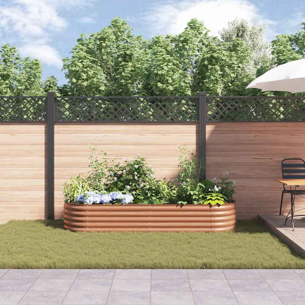 Raised Bed Brown 240 x 80 x 44 cm Steel