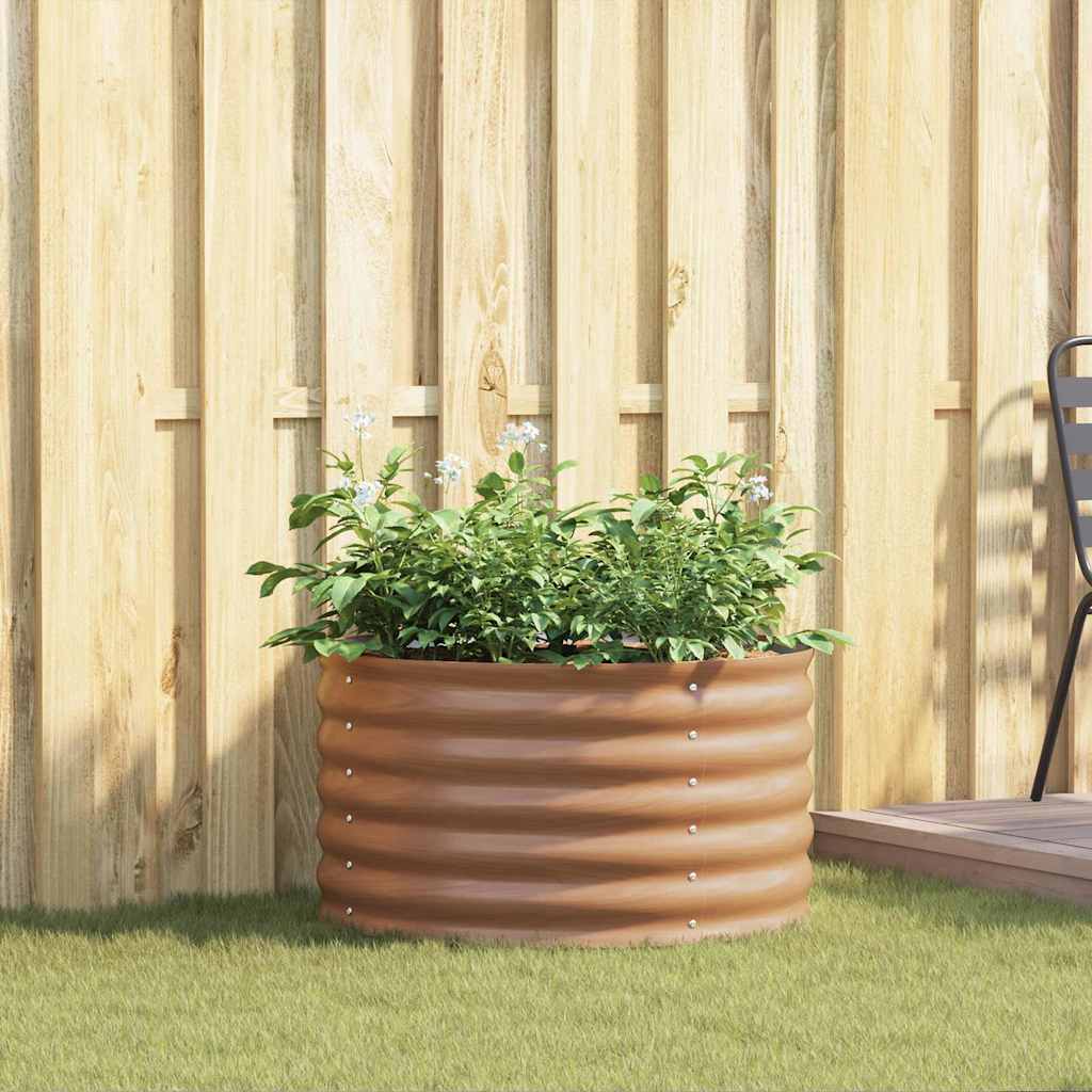Raised Bed Brown 80 x 80 x 44 cm Steel