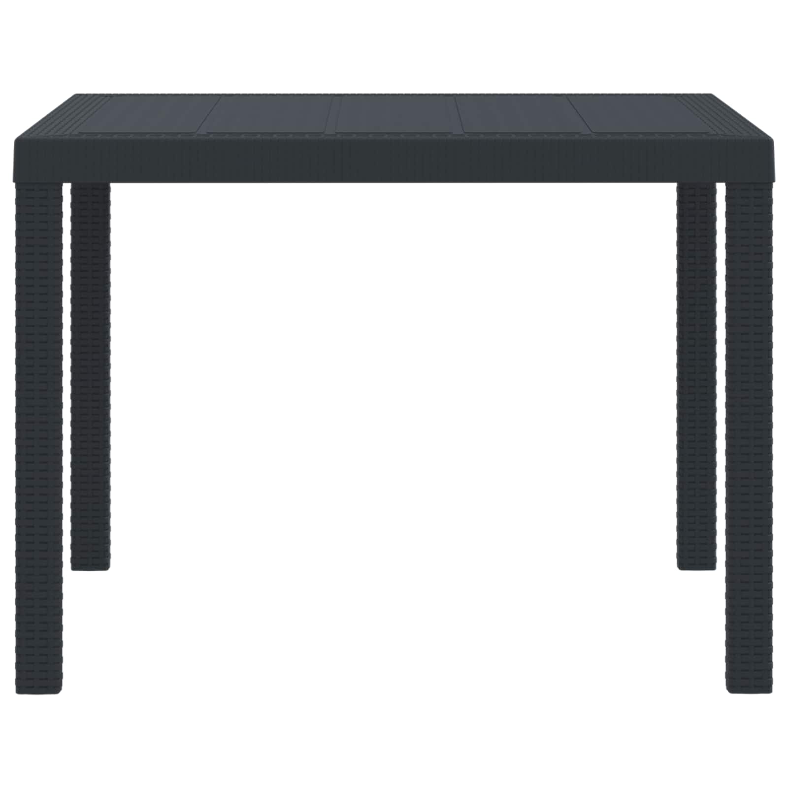 Garden Table Anthracite 100 x 100 x 73 cm Poly Rattan