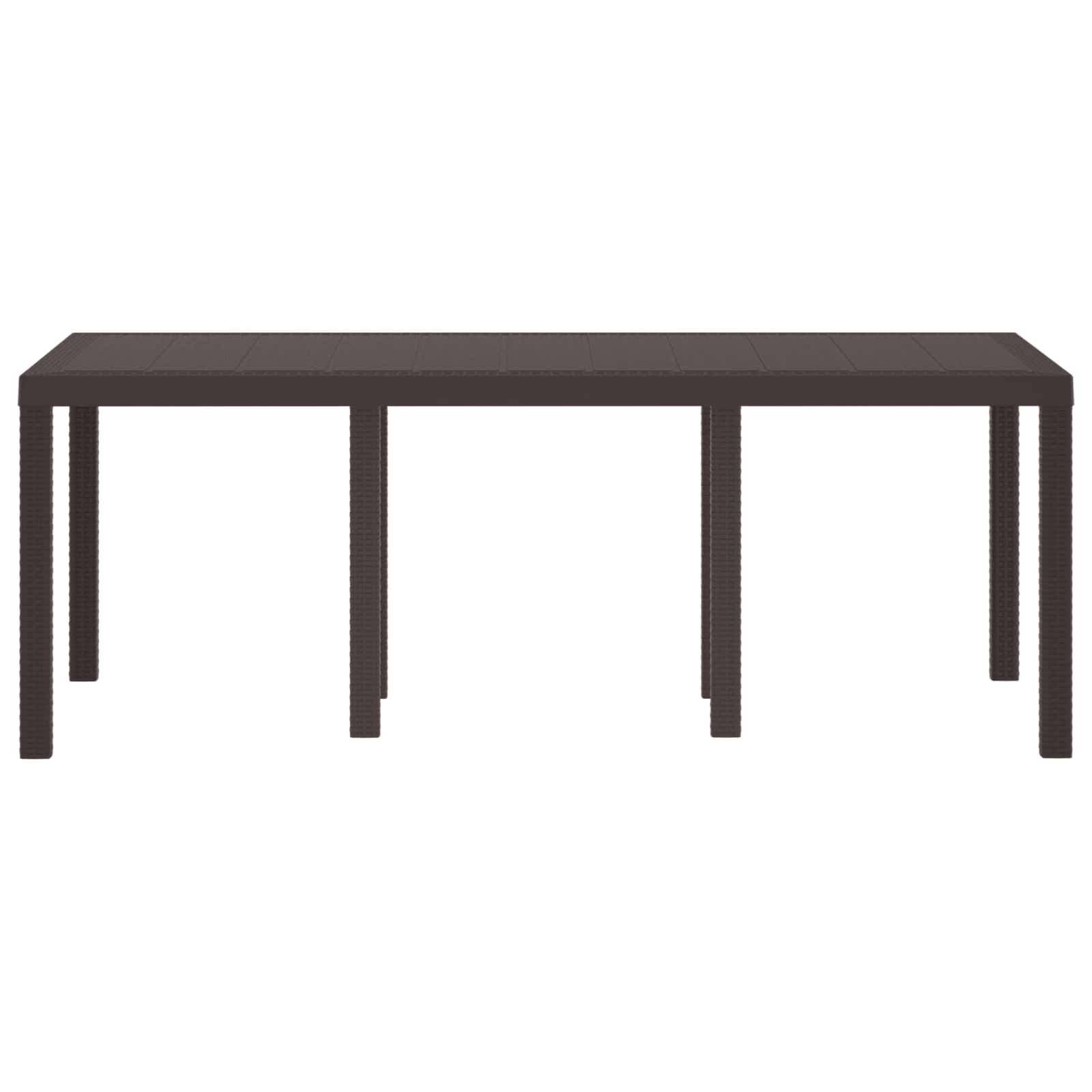 Garden Table Brown 200 x 100 x 73 cm Poly Rattan