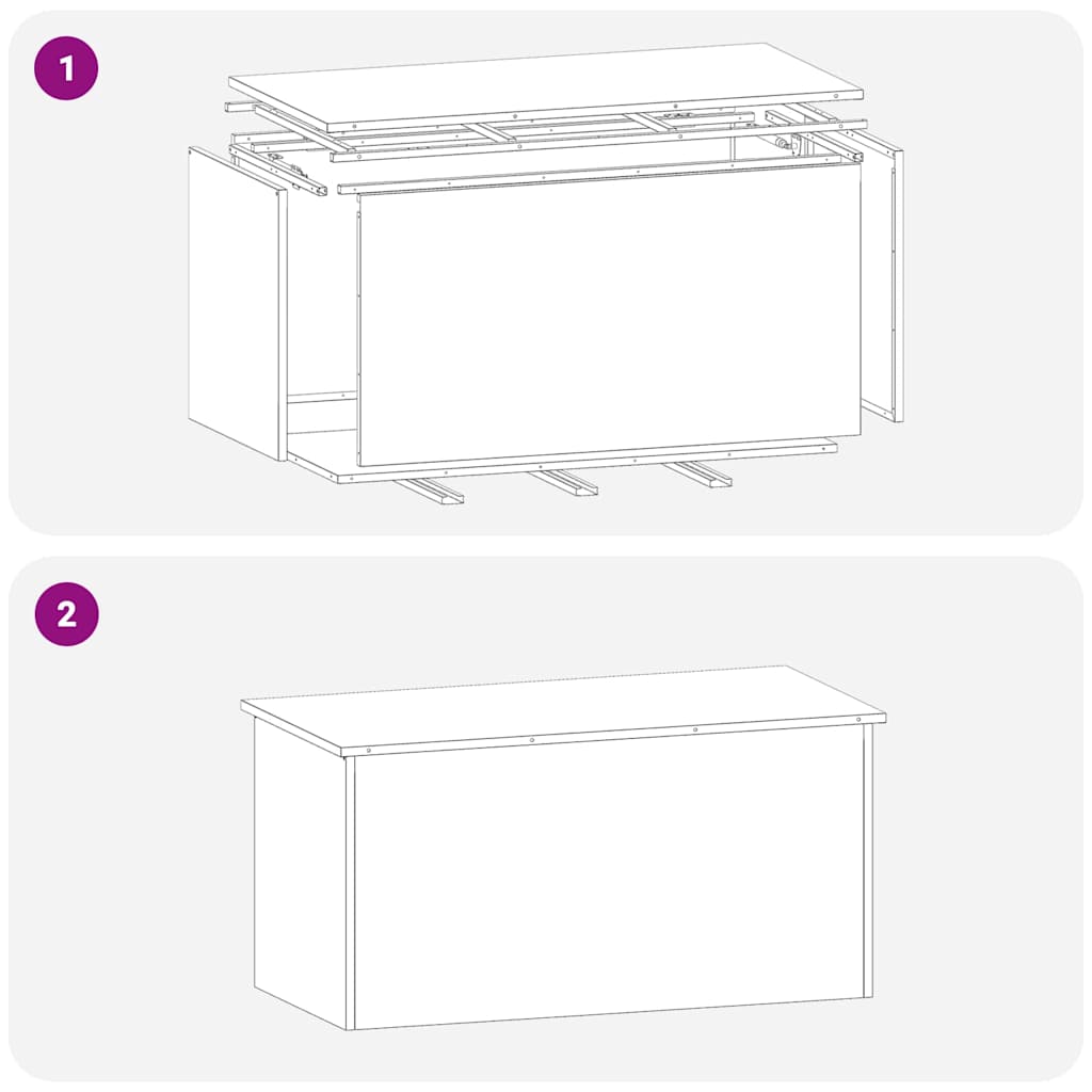 Garden Storage Cushion Box Galvanised Steel 100 x 50,5 x 50 cm