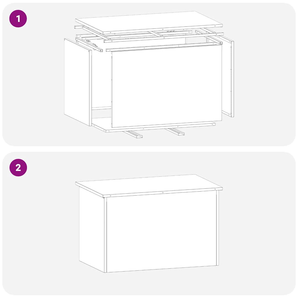 Garden Storage Cushion Box Galvanised Steel 80 x 50,5 x 50 cm