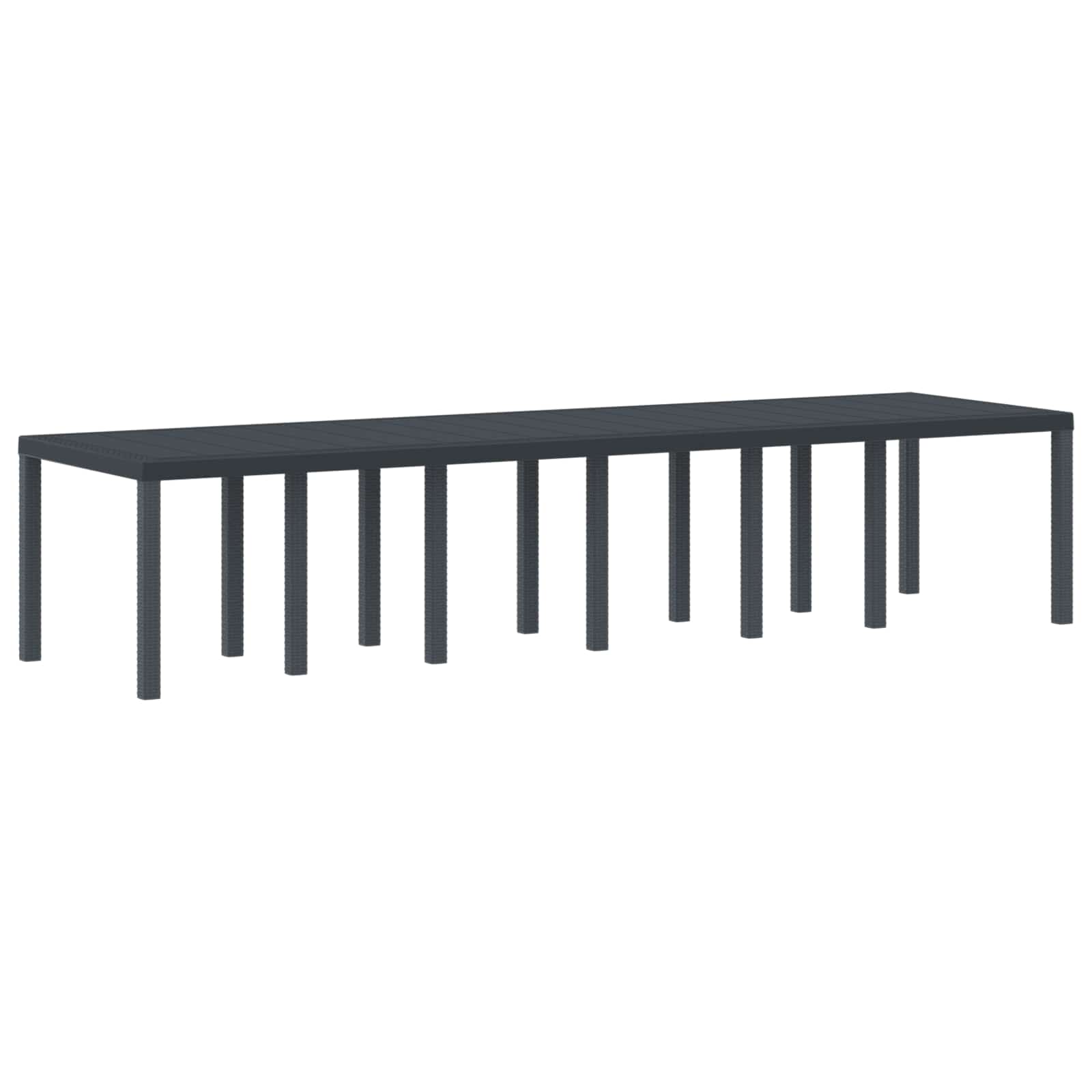 Garden Table Anthracite 350 x 100 x 74 cm Poly Rattan
