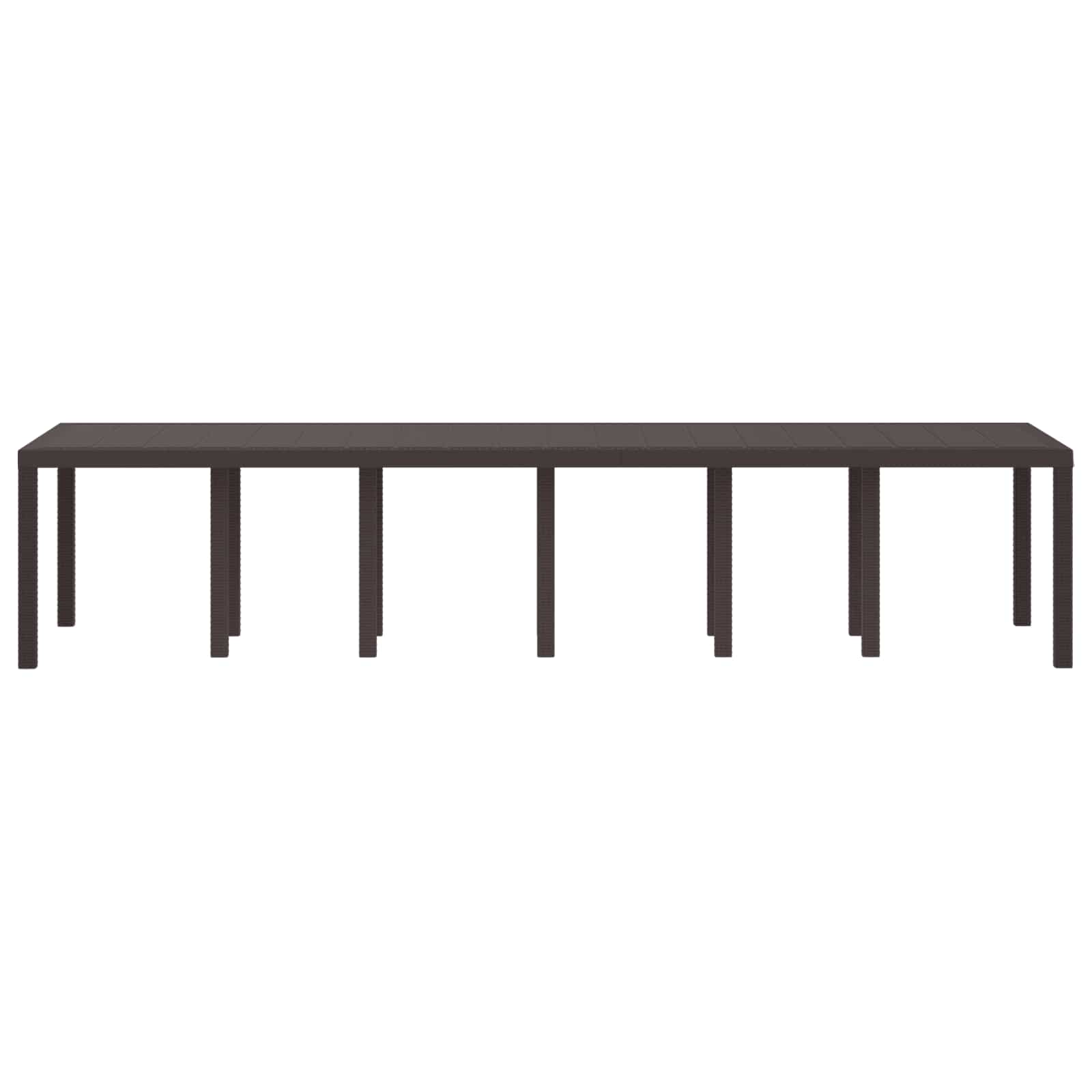Garden Table Brown 350 x 100 x 74 cm Poly Rattan