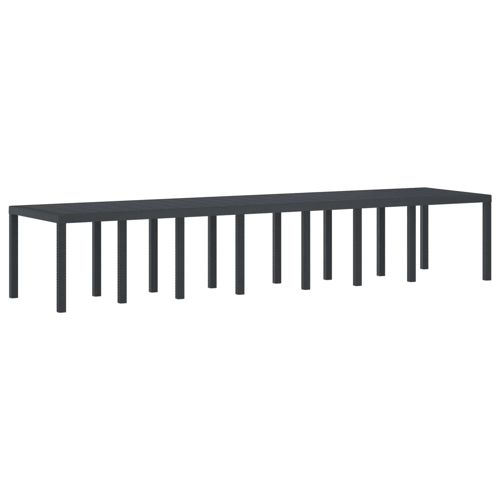 Garden Table Anthracite 400 x 100 x 73 cm Poly Rattan