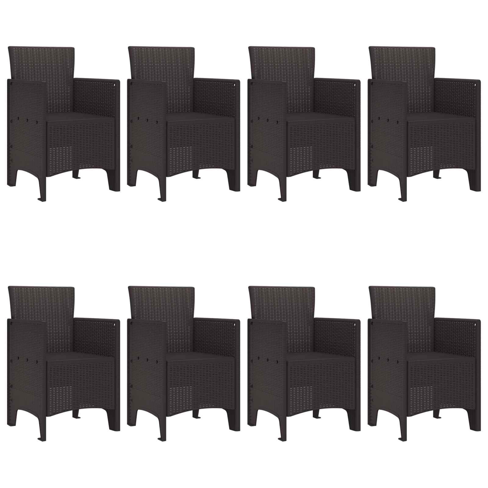 Garden Dining Set 9 pcs Brown Polypropylene