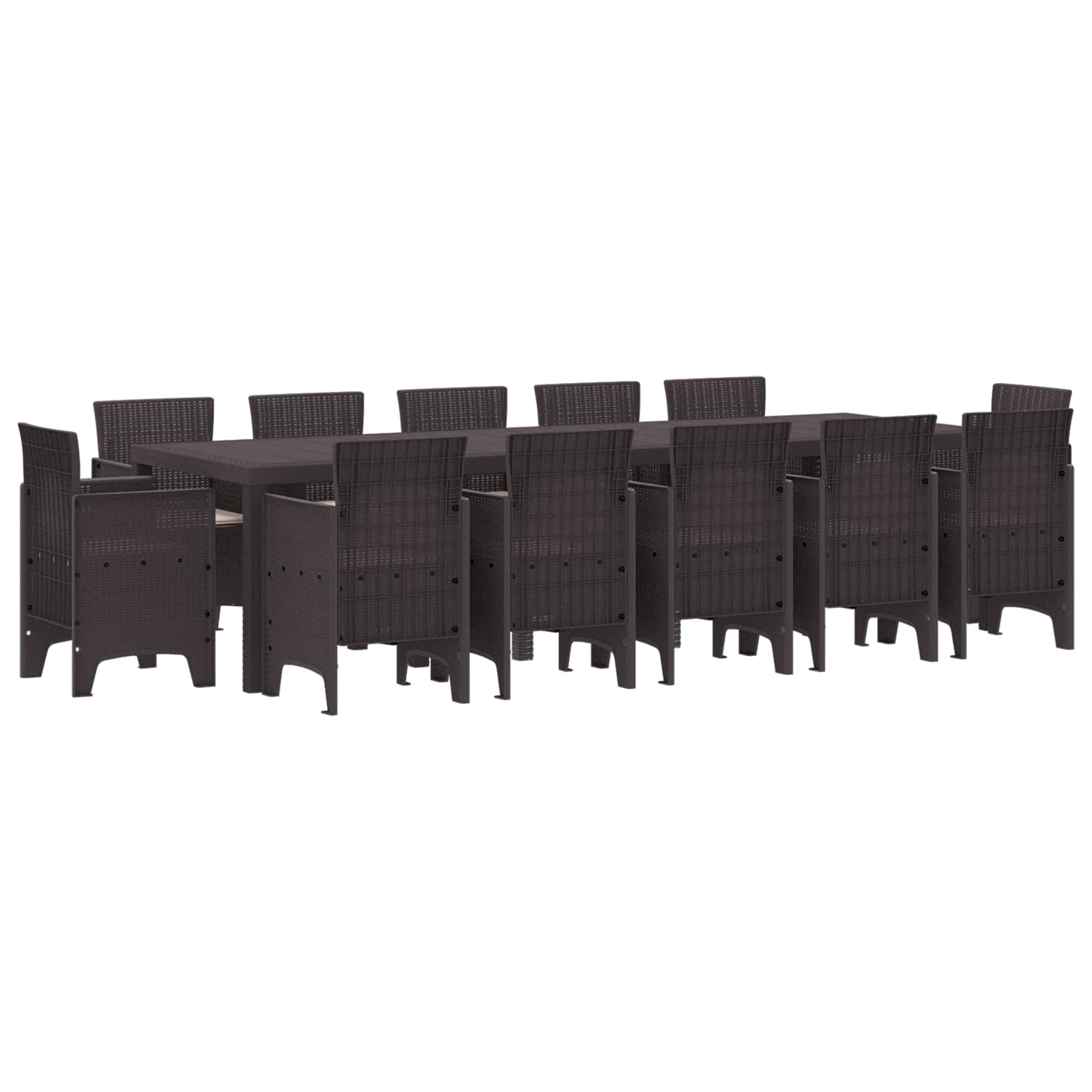 Garden Dining Set 13 pcs Brown and Taupe Poly rattan