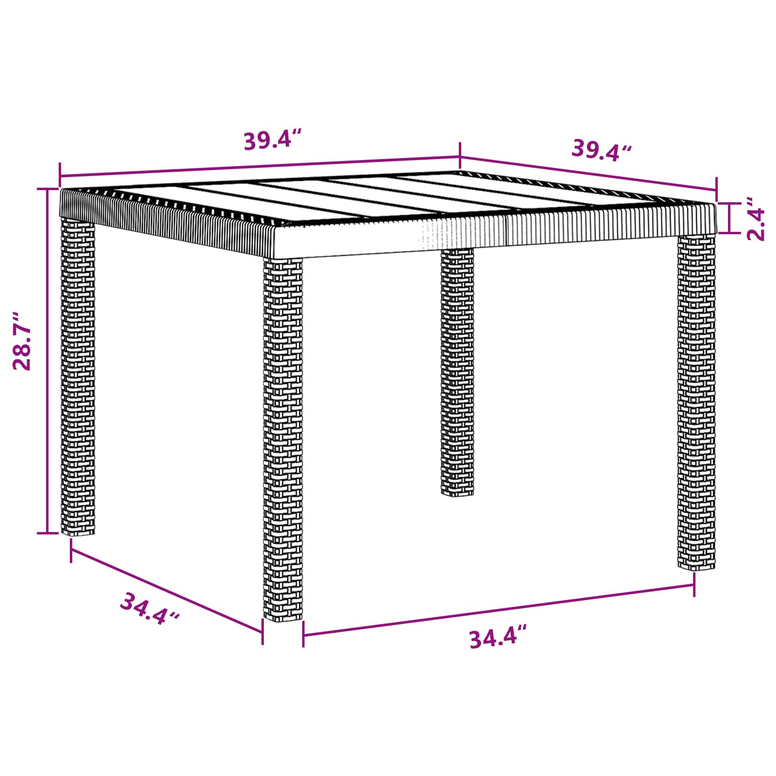 Garden Dining Set 3 pcs Brown Polypropylene