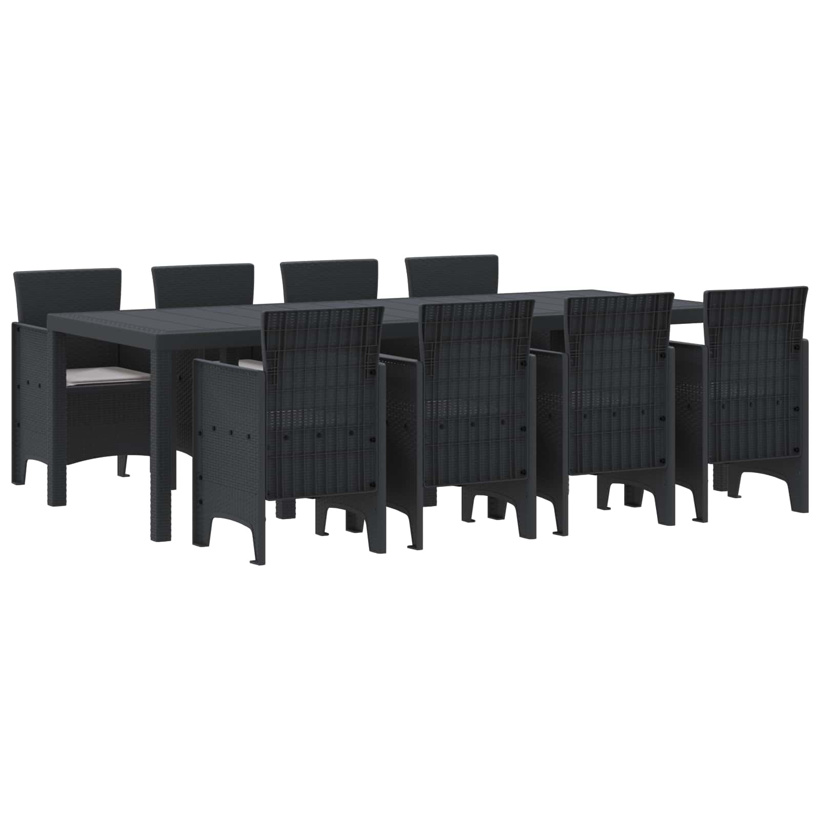 Garden Dining Set 9 pcs Anthracite Polypropylene