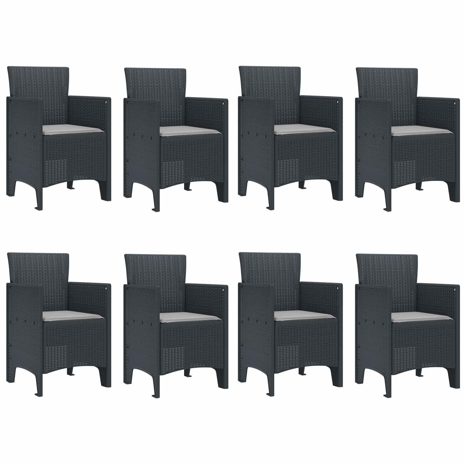 Garden Dining Set 9 pcs Anthracite Polypropylene