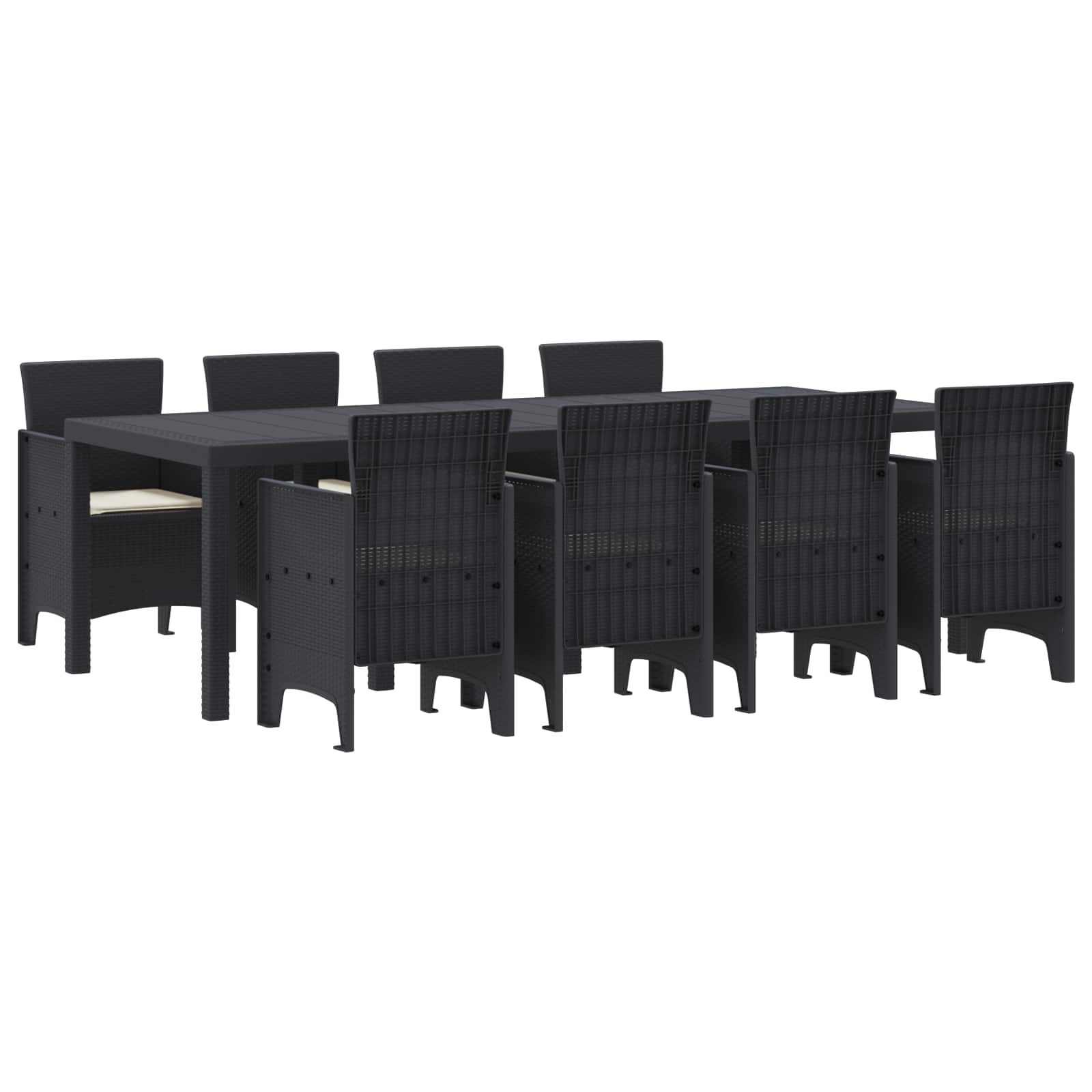 Garden Dining Set 9 pcs Anthracite Polypropylene