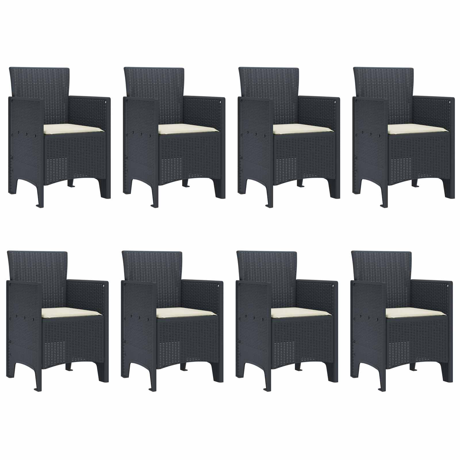 Garden Dining Set 9 pcs Anthracite Polypropylene