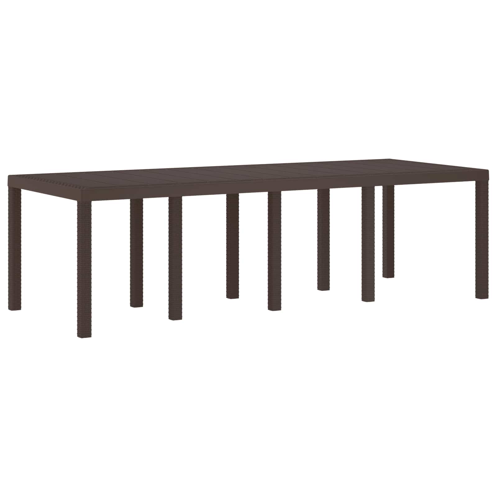 Garden Dining Set 9 pcs Brown Polypropylene