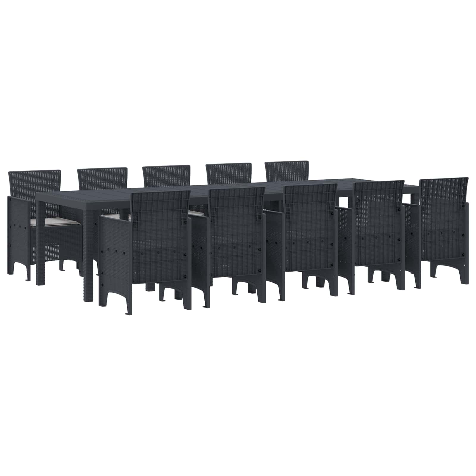 Garden Dining Set 11 pcs Anthracite and Light grey