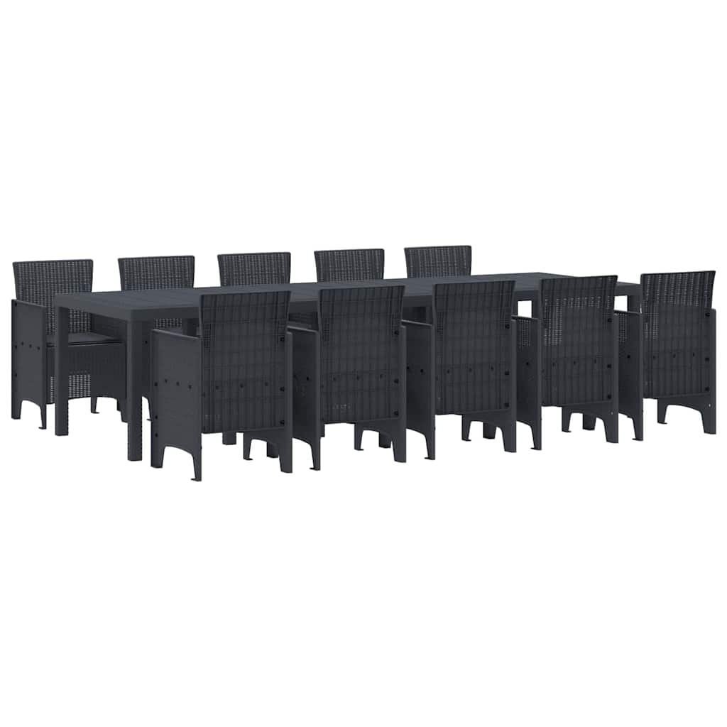 Garden Dining Set with Cushions with Cushion 11 pcs Anthracite