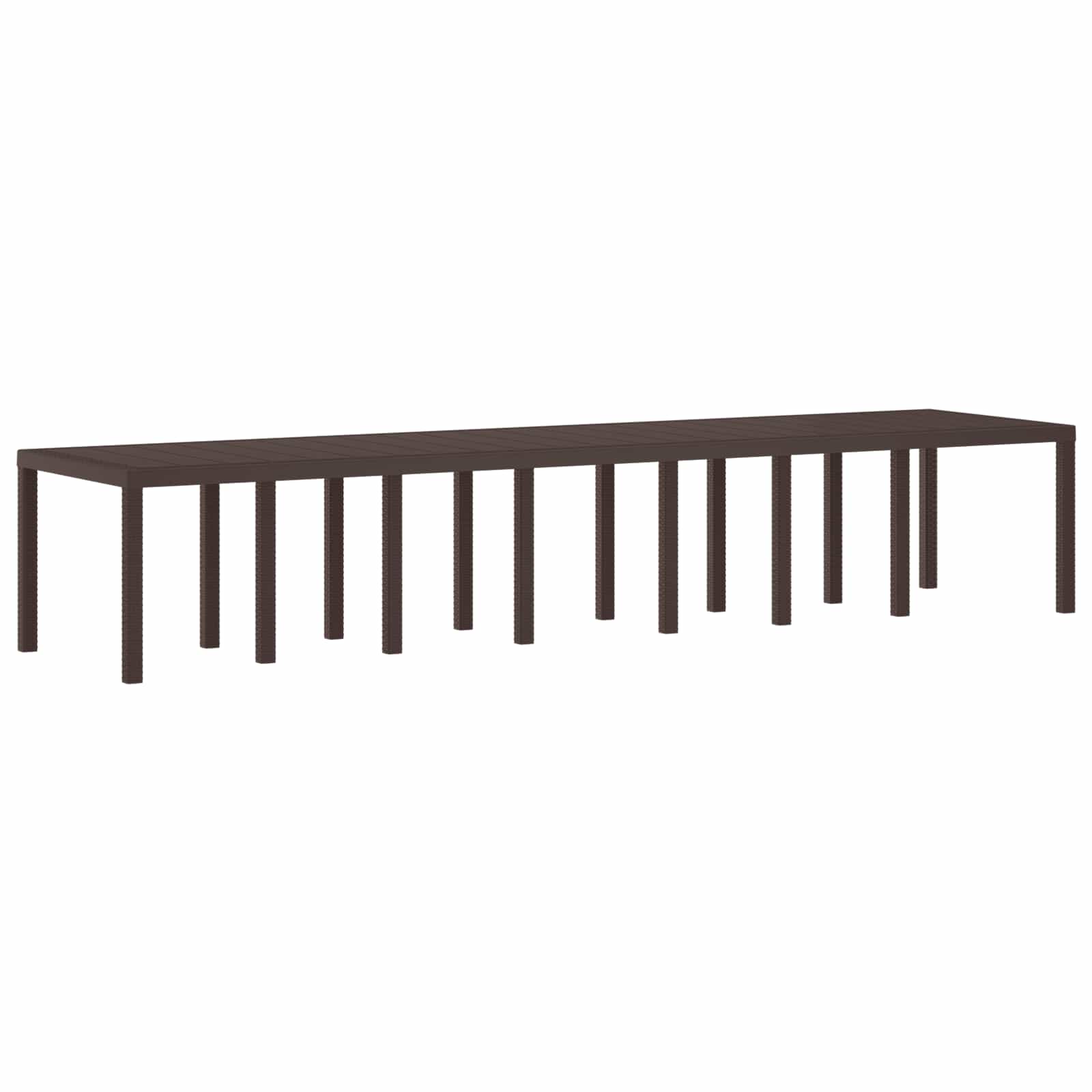 Garden Dining Set with Cushions 15 pcs Brown PP