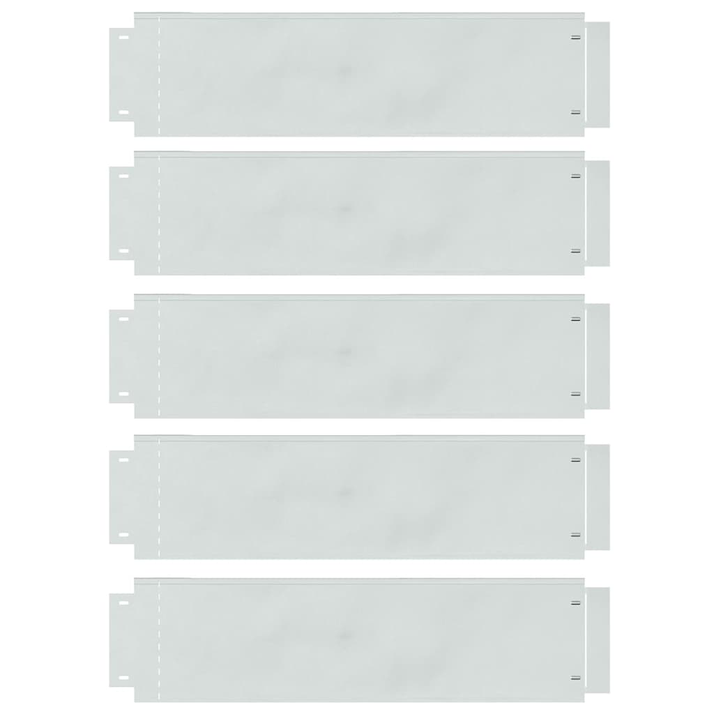 Lawn Edgings 5 pcs Silver 100 x 25 x 0,07 cm Galvanised Steel
