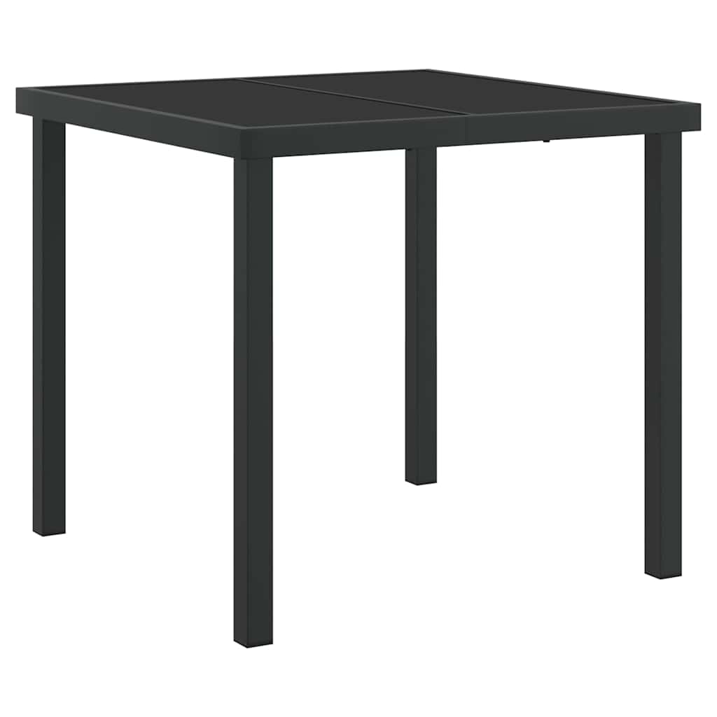Garden Dining Set 5 pcs Black Powder-coated Steel