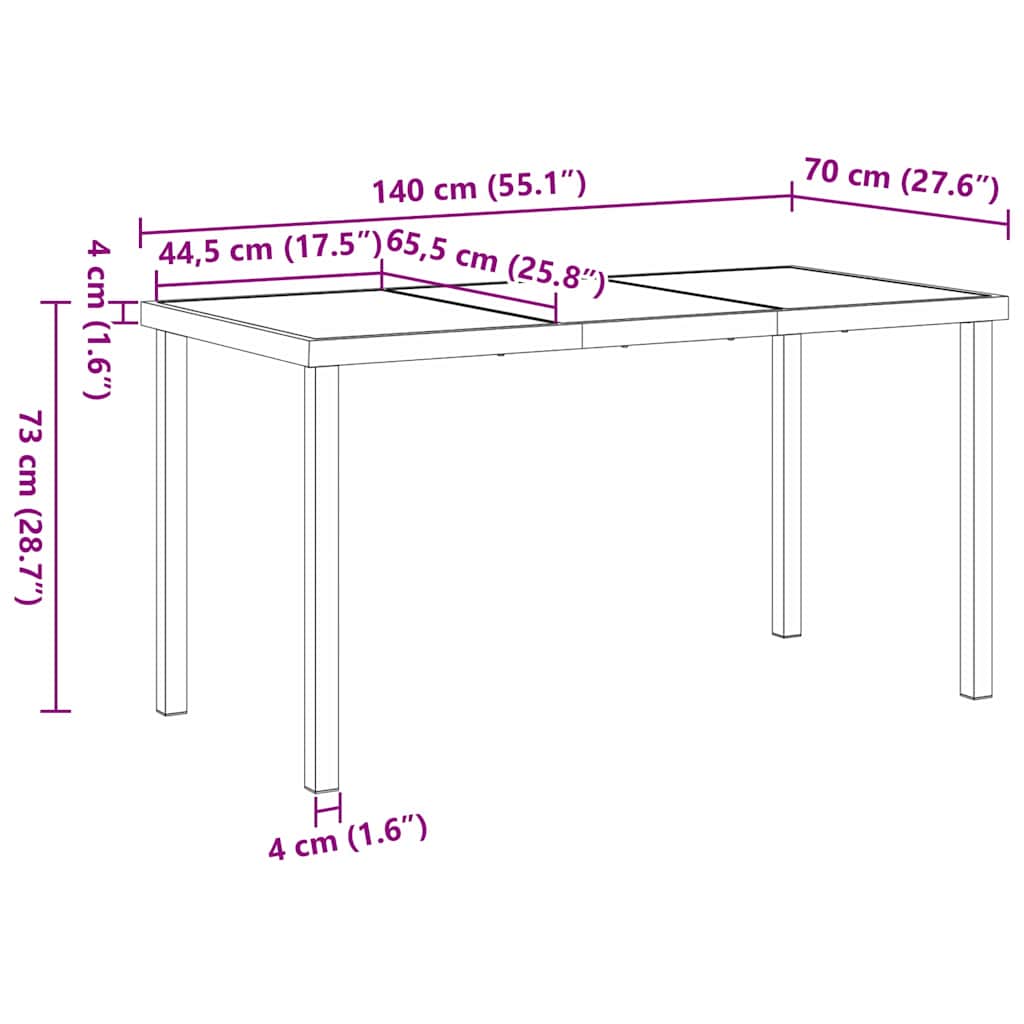 Garden Dining Set 5 pcs Black Powder-coated Steel